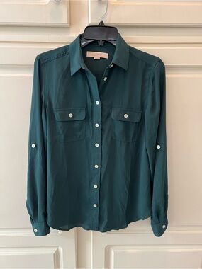 LOFT Dark Green Blouse